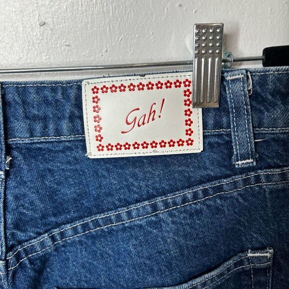 Lisa Says Gah! 100% Cotton Button Fly Cropped Straight Leg Jeans Size 6 - Picture 5 of 13